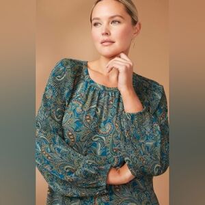J. Jill Blue and Green Paisley Tunic